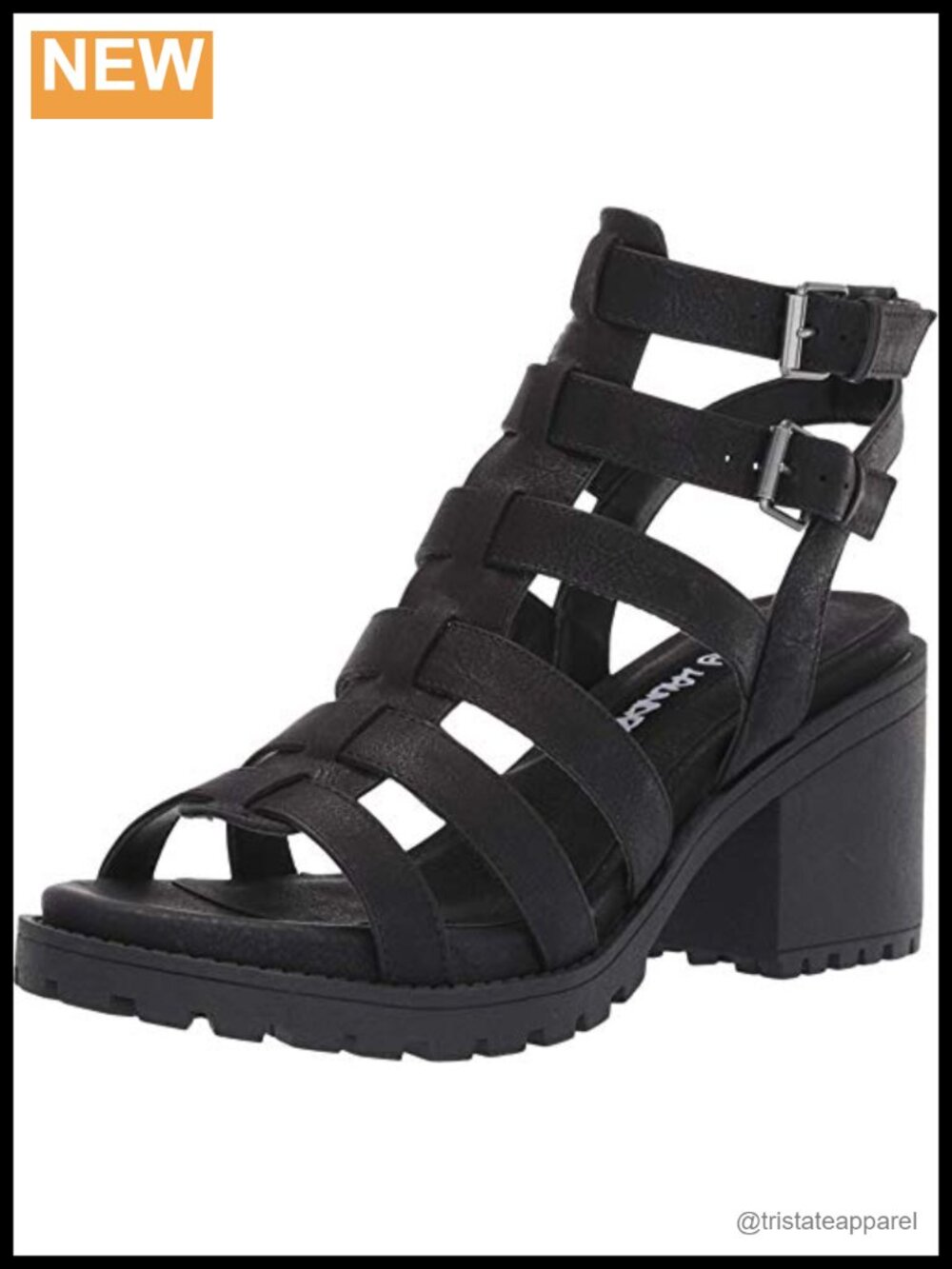 Dirty Laundry Fun Stuff Chunky Heeled Sandals Faux Leather Ankle Strap Open Toe